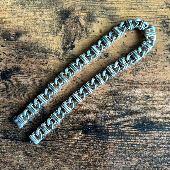 David Yurman Madison Chain Link Necklace w/ 18K Yellow Gold - 14mm - 16" - RARE - Picture 12 of 16